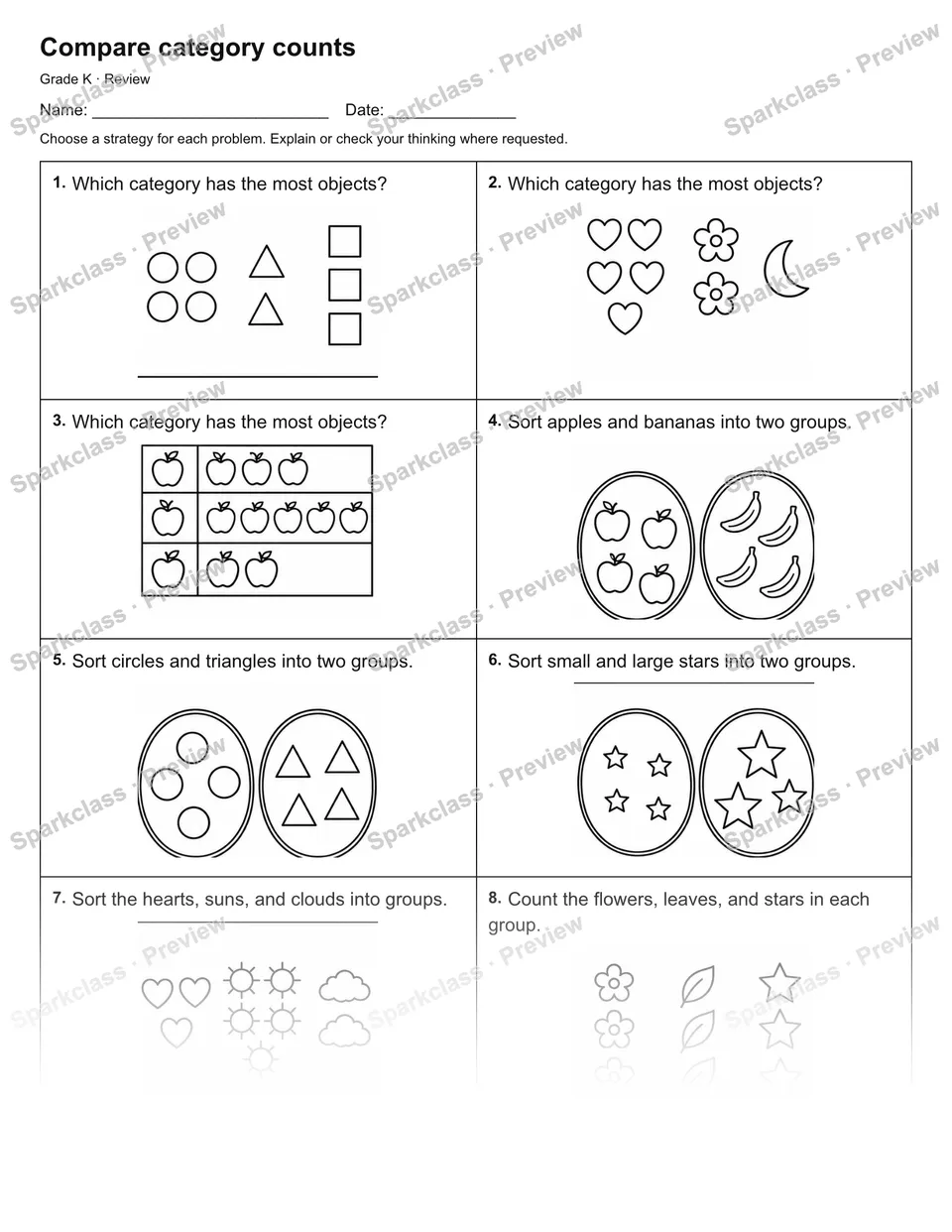 Compare category counts — Review — page 1