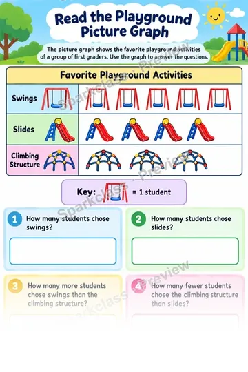 Read Playground Picture Graph — Grade 1 worksheet preview