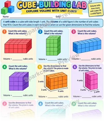 Volume as Cubic Units — Grade 5 worksheet preview