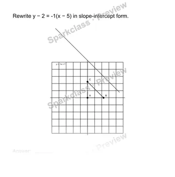 Rewrite point-slope form — Grade 8 problem preview