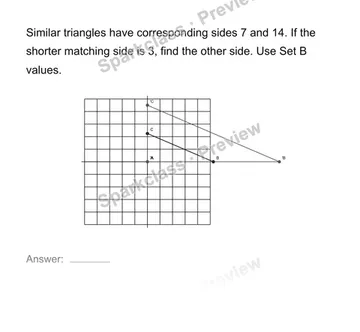 Find a missing side in similar figures — Grade 8 problem preview