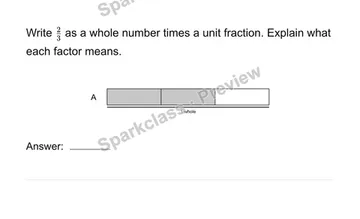 Express a fraction as unit-fraction multiples — Grade 4 problem preview