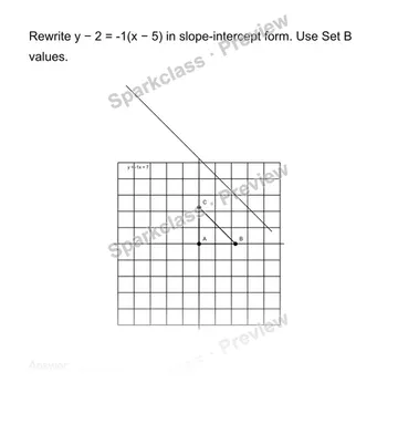 Rewrite point-slope form — Grade 8 problem preview