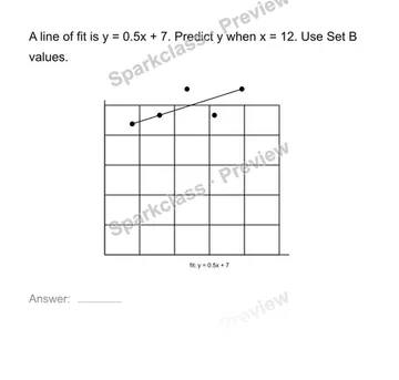 Use a line of fit to predict — Grade 8 problem preview