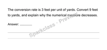 Convert measurement units with ratios — Grade 6 problem preview