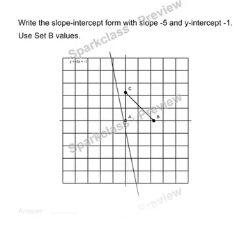 Use slope-intercept form — Grade 8 problem preview