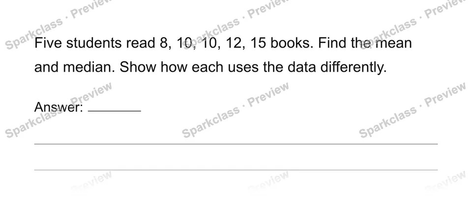 Compute and interpret mean and median — page 1