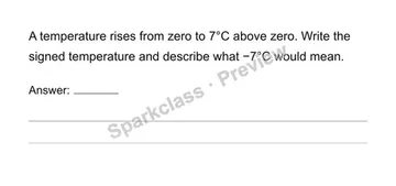 Interpret signed quantities and zero — Grade 6 problem preview
