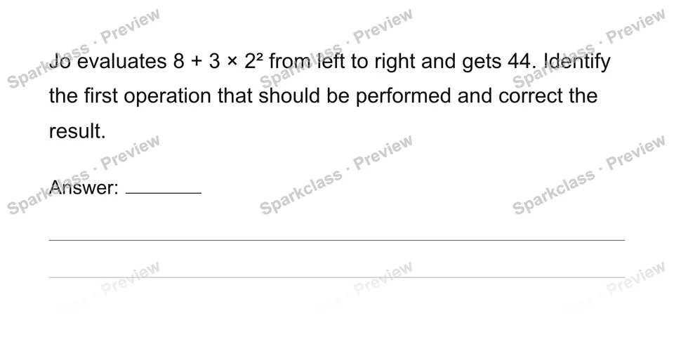 Use conventional order of operations — page 1