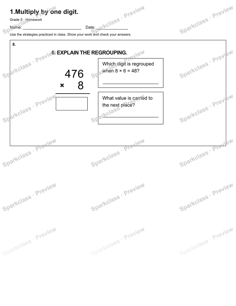 1.Multiply by one digit. — Homework — page 4