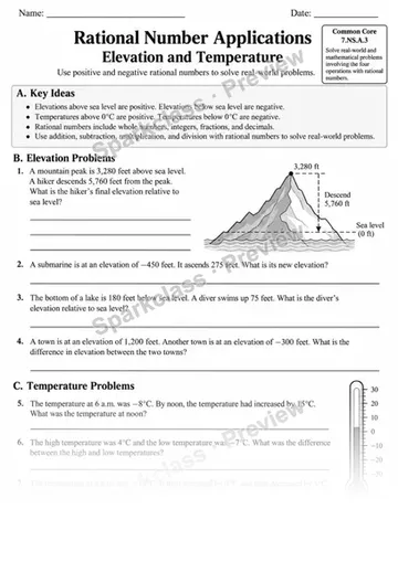 7.NS.A.3 · Rational Number Problems · Variant 2 — Grade 7 worksheet preview