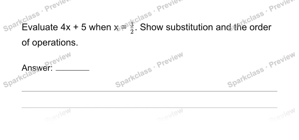 Substitute values into expressions and formulas — page 1